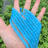 200pcs Czech Faceted Cube Crystal Glass Beads Spacer 6mm (0.24 Inch) Blue Turquoise Opal