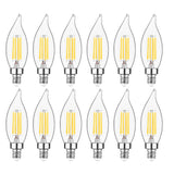Sigalux E12 LED Bulb Candelabra Base 60 watt Chandelier Light Bulbs Dimmable, Flame Tip, 4.5W, 500LM 2700K Soft White, CA10 Cand