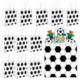 FULJOOY 24 Pcs Soccer Gift Party Bags with Handles Transparent Treat Goodie Gift Wrap Clear PVC Tote 8x8x3.15 Inch Snack Bag for