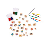 Melissa & Doug Deluxe Wooden Stamp Set: Animals - 30 Stamps, 6 Markers, 2 Stamp Pads - Kids Art Projects, With Washable Ink, Woo
