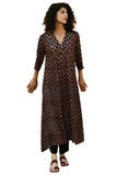 Gosriki Women'S Cotton Blend Anarkali Printed Kurta With Pant (Gaara Black-Gs_S_Black_Small),Black,,B0CRZ7LBSH