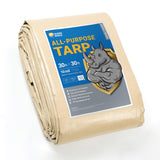 GUARD SHIELD Beige Tarp Heavy Duty Waterproof 30x30 Feet Outdoor Poly Tarps Cover Thick UV Resistant Canopy Tarpaulin with Gromm