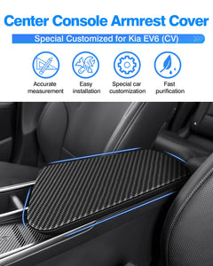 Autorder Center Console Cover for Kia Forte 2019-2024 Accessories Carbon Fiber Armrest Cover Anti-Scratch Middle Console Pad Lea