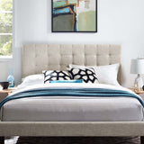 CasaFoyer Paisley Tufted King/California King Headboard | Upholstered Linen | Beige | Adjustable Height | Durable Construction | Extra Wide Wood Legs