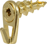 Hillman 122403 Small SelfDrilling White Wall Driller Picture Hangers 50lbs Package of 2, Brass