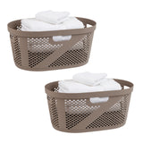 Mind Reader 40L Laundry Basket, Clothes Hamper, Premium Wicker Design, Plastic, 23L x 14.5W x 10.5H, Set of 2, Tan