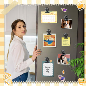 12pack Fridge Magnets Refrigerator Magnets Magnetic Clips Heavy Duty Detailed List Display Paper Fasteners on Home& Office& Teac