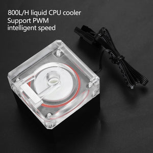 Water Cooling Pump, 800L/H PC Water Cooling Integrated Mute Support PWM for CPU Cooling System.