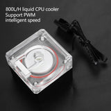 Water Cooling Pump, 800L/H PC Water Cooling Integrated Mute Support PWM for CPU Cooling System.