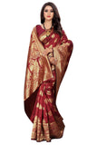 Sugathari Womens Art Silk Maroon Kanchipuram Saree (San Pari 63 Maroon)