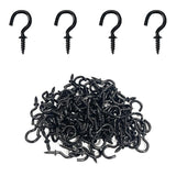 Goiio 100 Pieces 1/2 inch Ceiling Hooks, Black Zinc Plated Metal Screw-in Cup Hooks
