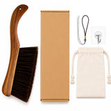 MHCT Wooden Hand Broom Brush, Bench Brush, Curved Handle, 4Row Bristles