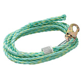 Peakworks Fall Protection V84014050 Vertical Lifeline Rope with Back Splice and Snap Hook , 50 ft. Length, Green