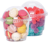 botogift 8 oz Clear Plastic Dessert Cups with Dome Lids (25Sets) - Disposable Snack Bowls (No Hole) for Cereal Parfait, Yogurt, 