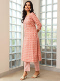 Libas Women'S Pure Cotton Kurta Set (490530R Brown Xl