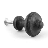 Renovators Supply Manufacturing Black Wrought Iron Cabinet Knob 1 Diameter 1 3/8 Projection, Screw Included