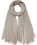 Gragengs Women Summer Scarfs Lightweight Large Long Gauze Shawl Linen Beach Wrap Plain 7543, Light Khaki, Free Size