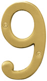 HY-KO Products BR-43BB/9 House Number 9 (Nine), 4 Inch, Brushed Brass