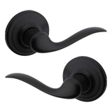 Kwikset Tustin Interior Passage Door Handle, Lever For Closet and Hallway Doors, Reversible Non-Locking Handle Lever, Matte Blac