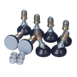 CSFMC Furniture Leveler Swivel Feet (25mm 1/4-20,8 Pack) PTFE(Teflon) Bottom,Threaded Shank Adjustment Pads,Table/Chair/Cabinet/