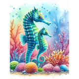 WSLWXSHM Diamond Painting Kits for Adults Seahorse, Round Full Drill Diamond Art Kits, 5D DIY Paint with Diamonds Crafts for Hom