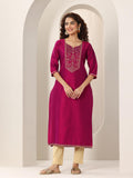 Libas Women'S Silk Floral Straight Kurtas (98152_Pink_S)
