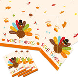 3Pcs Thanksgiving Decorations, 54 x 108 Thanksgiving Tablecloth Give Thanks Tablecloth Waterproof Disposable Thanksgiving Table 