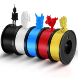 Haosegd 3D Printer Filament PLA 1.75mm 3-D Printing Materials 5 Colors Bundle Print Filimate 1.75 mm White Black Red Blue Yellow