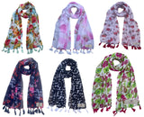 Fusfus WomenS Printed Chiffon Scarves And Stoles, Free Size(Multicolour, Fs2558) Pack Of 6 (Multicolor4)