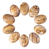 SUNYIK Picture Jasper Cabochons CAB Flatback for Jewelry Making,22x30mm,Pack of 10