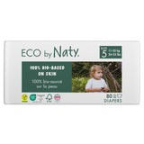 Eco by Naty Eco-Friendly Baby Diapers - 100% Plant-Based Materials on Skin, Soft, for Sensitive Skin & Super Absorbent (Size 5, 