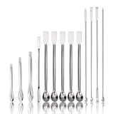 13Pcs Stainless Steel Lab Spatula Micro Scoop Reagent Laboratory Mixing Spatula 22Cm Long Sampling Spoon