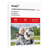 Koala Thick Photo Paper Double-sided Glossy Heavyweight Paper 8.5X11 Inches 80LB 100 Sheets 300GSM Cardstock Compatible with Ink