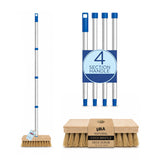 LOLA Deck Scrub Brush, 9inch x 3.5inch Head w/Natural Coco Bristles for Outdoor Cleaning, Removes Dirt & Grime from Patios, Decks, Gro