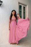 Wedani Pink Georegtte Anarkali Gown For Women,Pink,XL,Georgette,anarkali,