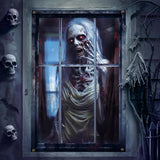 VEYLIN Halloween Curtain Window Silhouette Cover, Halloween Windows Female Ghost Curtain Decoration, Scary Curtains Decor for Wi