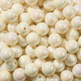 BERMRO 16mm Acrylic Bead 100pcs AB Beige Focal Bead Chunk Bubblegum Beads for DIY Crafting Necklace Bracelet Jewelry Making Keyc