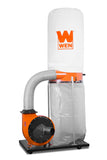 WEN DC1300 1,300 CFM 14Amp 5Micron Woodworking Dust Collector with 50Gallon Collection Bag and Mobile Base , Black