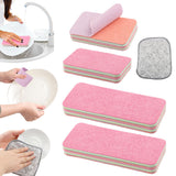 4Pack Peelable Microfiber Sponges, 12Layer TearAway PVA Cleaning Pads, Ultra Absorbent NonScratch Rainbow Sponge for Dishes,