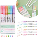 Evanc Linear Roller Color Pens Set of 6 Different Curve Shapes for journaling, letters, cards, notetaking, scrapbooking.