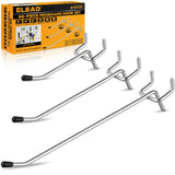 ELEAD 66-Piece 2/4/6 Inch Pegboard Hooks, Heavy Duty Peg Board Organizer Accessories, Peg Board Tool Hangers Fit for 1/4 and 1/8
