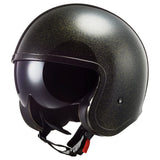 LS2 Helmets Open Face Spitfire Disco Helmet (Gloss Black/Gold Flakes - Small)