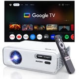 Aurzen EAZZE D1G 4K Supported Google TV Smart Projector with WiFi & Bluetooth, Auto Focus & Keystone, Dolby Audio, Zoom, Movie, 