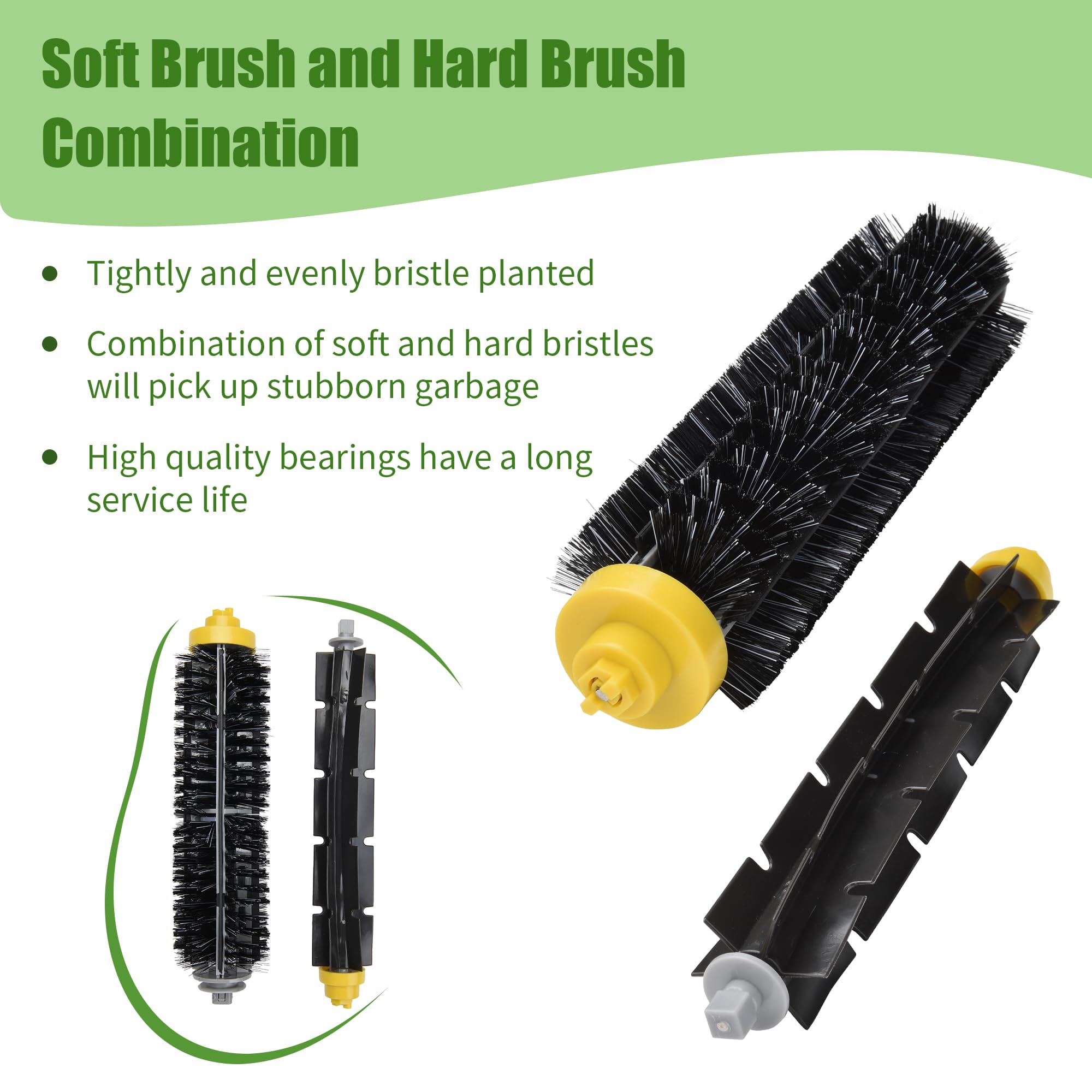LOVECO Replacement Accessories Kit Compatible for iRobot Roomba 675 677 671 655 645 Robotics,4 Filter,4 Side Brush,1 Bristle and