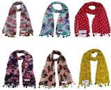 Fusfus WomenS Printed Scarf And Stoles, (Multicolor, Fs10141) Pack Of 6