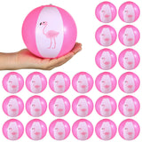 Jexine 24 Pcs Mini Beach Balls Flamingo Party Pack, 5 Inch Inflatable Pink Beach Ball Flamingo Toy in Bulk for Teens Adults Pool