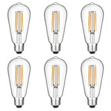 Gozelux Vintage LED Edison Bulbs 6W, Equivalent 60W Incandescent, Warm White 2700K, ST58 Antique LED Filament Bulbs with 90+ CRI