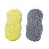 SNAPPSY 2 Pieces Embossed Body Scrub Sponge WaterAbsorbing PVA Scrub Sponge Textured Bath Loofah with Hanging Loop Soft for Sho