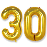 AULE 40 Inch Jumbo Gold Foil Mylar Number Balloons for Men Women 30th Birthday Party Decorations 30 Years Old Anniversary Party 