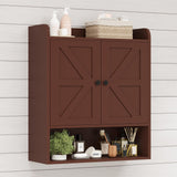 EasyCom 22 W x 26 H Bathroom Wall Cabinet, Farmhouse Medicine Cabinet with Adjustable Shelves and Double Barn Doors, Over The To